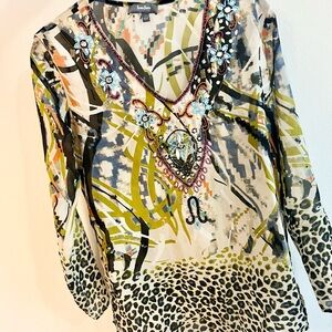 Embellished Multicolor Top